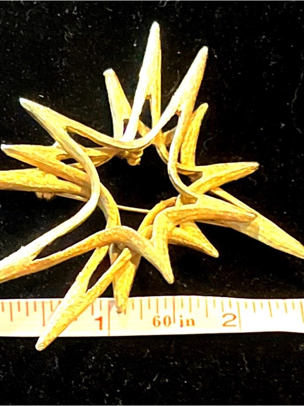 Radiant Gold-tone  Starburst Pin Brooch - Women's Jewelry - Picture 5 of 5